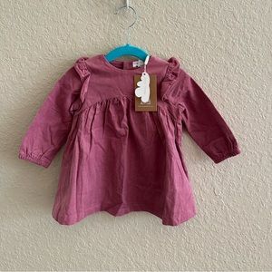💜$20 FLASH SALE💜 Angel Dear Shoulder Ruffle Corduroy Dress 6-12M NWT